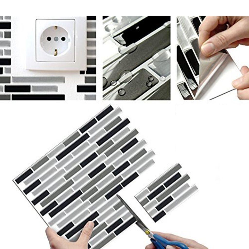 Miếng Dán Tường 3D Thời Trang Chống Nước Tự Dính Trang Trí Nhà Bếp