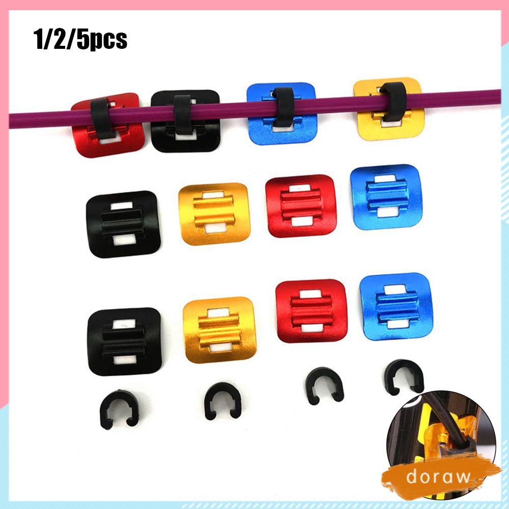 DORAW 1/2/5pcs 7 Colors C Shape Buckle Aluminum Guide Seat Parts Oil Tube Buckles Fixed Clamp Frame Outdoor Cycling Accessories Cable Tubing Conversion High Quality Bike Brake Clip/Multicolor