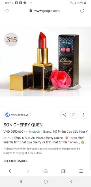 Son CHERRY QUEEN Hàn Quốc #450k