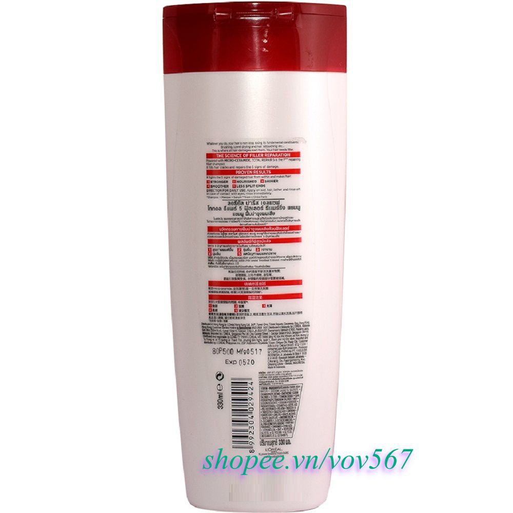 Dầu Gội 330ml Phục Hồi Tóc L'oreal Elseve Total Repair 5 Conditioner, Chính Hãng.