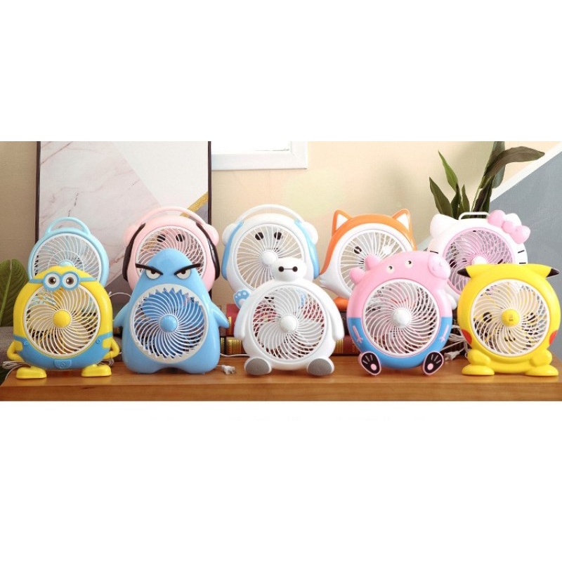 Quạt mini để bàn hình thú cute dễ thương, quạt văn phòng mini cắm điện hình thú ngộ nghĩnh
