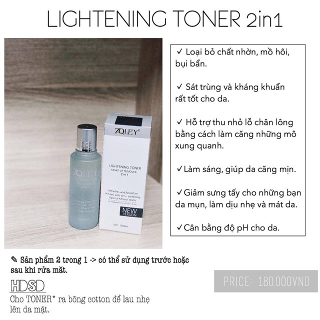 Nước Tẩy Trang Zoley 160ml Nước Hoa Hồng