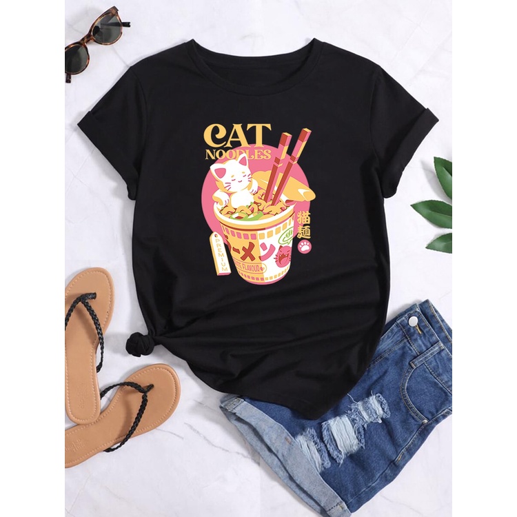 Hàng Có Sẵn Áo Thun In Hình Mèo Dễ Thương Đơn Giản Putih Xs4Xl Camisa Masculina Gildan