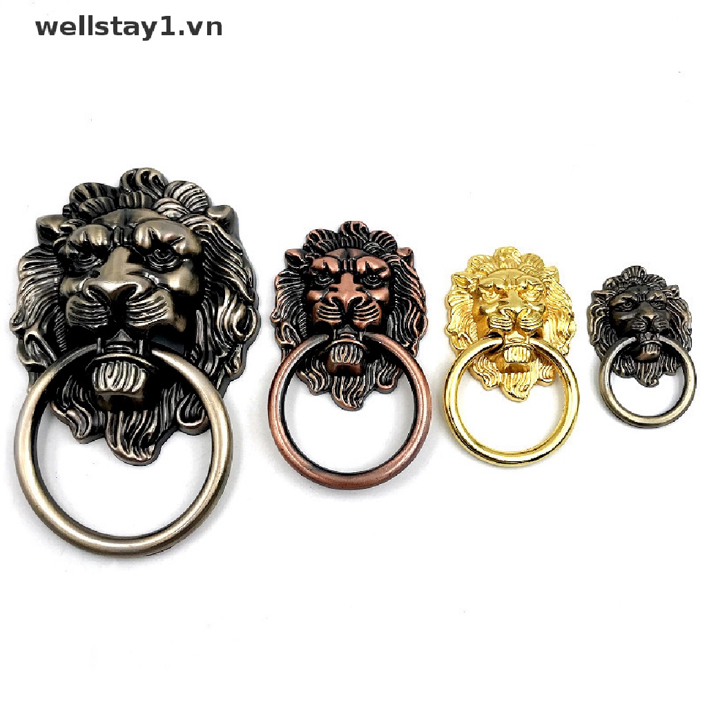 Wellstay1] Tay Nắm Cửa Tủ / Ngăn Kéo Tủ Bằng Đồng Hình Đầu Sư Tử Cổ Điển
