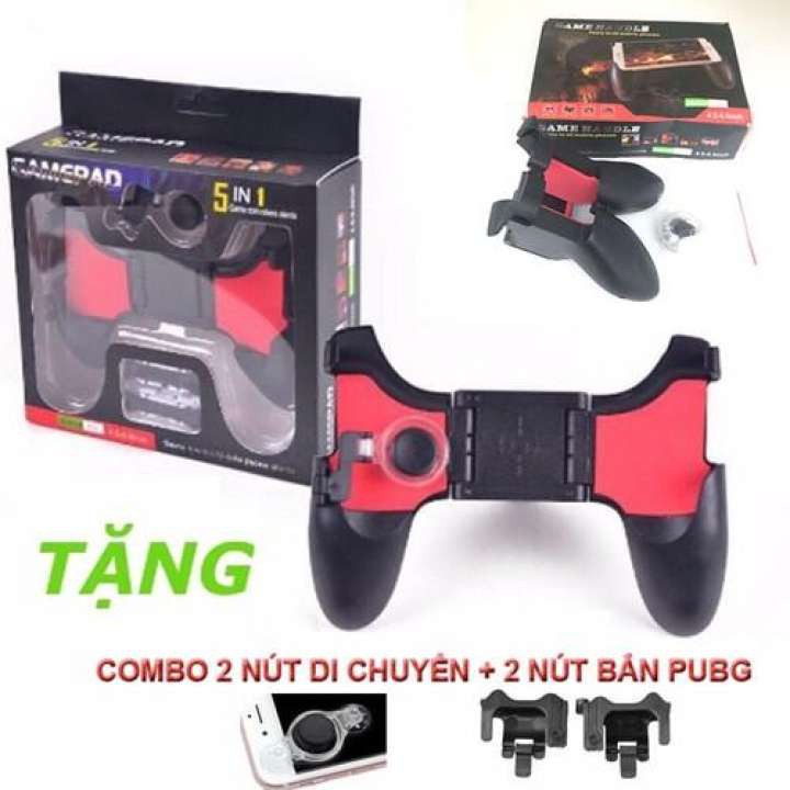 Combo tay cầm chơi game PUBG ⭐ Gamepad 5 trong 1 ⭐ Tặng Nút Joystick Thế Hệ 5 20k ⭐ Làm mát máy