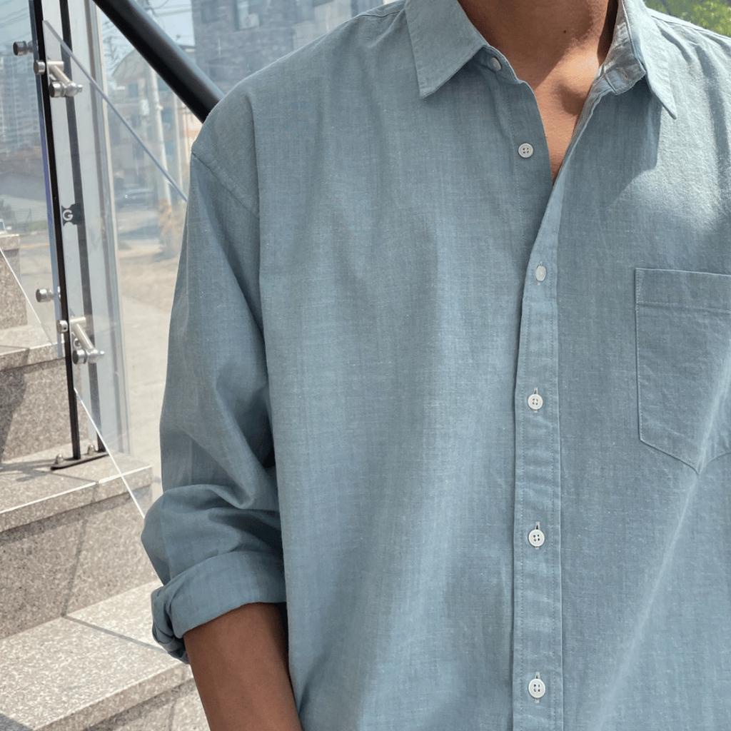 Áo sơ mi cổ bẻ dài tay chất liệu LINEN cao cấp, phom dáng thoải mái thấm hút cực tốt - LUMINON