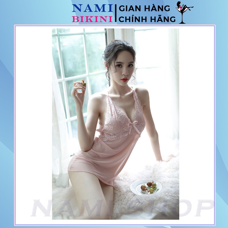 Váy ngủ xuyên thấu kèm quần lọt khe đầm ngủ sexy phối ren váy 2 dây chéo gợi cảm Nami | BigBuy360 - bigbuy360.vn