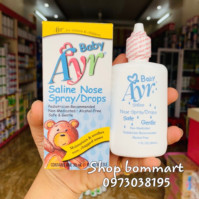 Nhỏ mũi muối vô trùng ayr baby cho bé