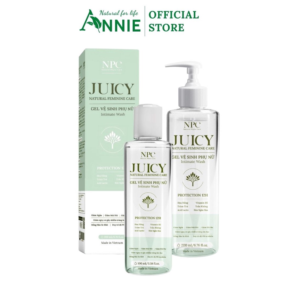 dung dịch vệ sinh thảo dược Juicy từ thiên nhiên giúp làm sạch, cân bằng pH âm đạo, ngăn chặn sự phát triển của vi khuẩn