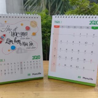Lịch bàn Manulife 2020