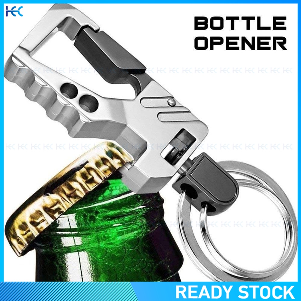 Móc khóa mở nắp chai bằng kim loại thời trang cho nam