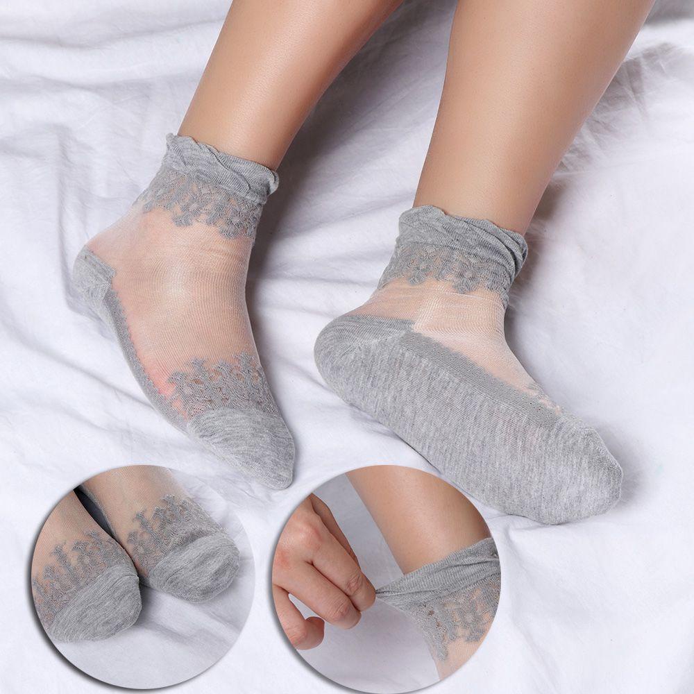 YVE Vớ Mắt Cá Chân Dệt Kim Siêu Mỏng Mềm Mại Thời Trang Mùa Hè Cho Nữ