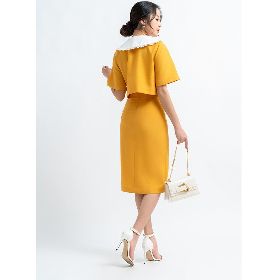 Chân váy midi dáng dài công sở 20AGAIN, thiết kế công sở thanh lịch, xẻ gấu, tôn dáng JDW0691 | BigBuy360 - bigbuy360.vn