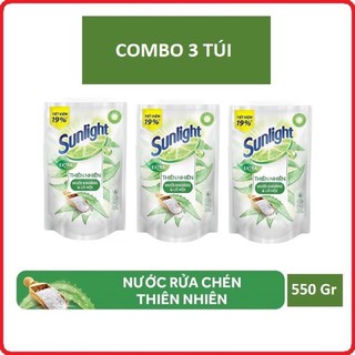 COMBO 3 túi Nước rửa chén túi sunlight thiên nhiên 550g( hàng khuyến mãi)
