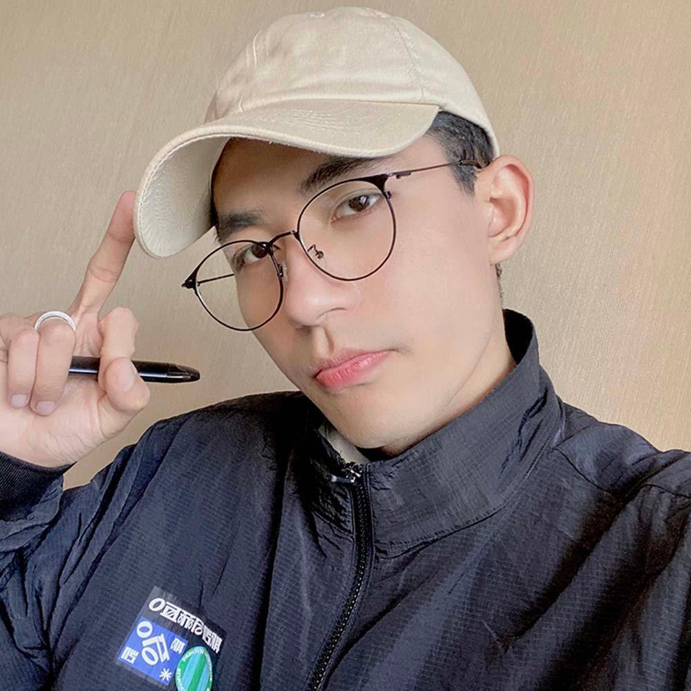 Mắt Kính Gọng Tròn Bằng Kim Loại Chống Ánh Sáng Xanh Không Vành Thời Trang Cho Nữ