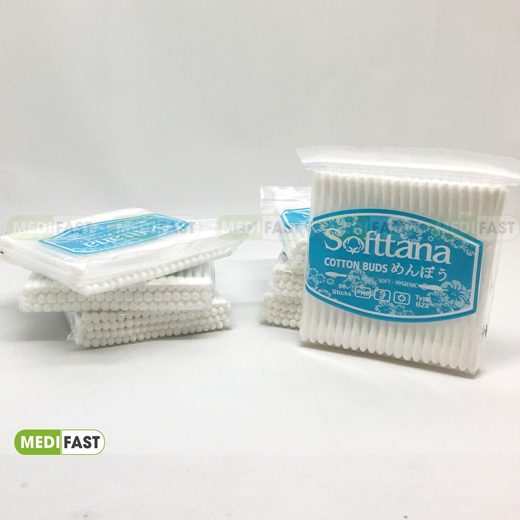 Bông ngoáy tai cho bé SOFTTANA - Tăm bông cho bé, người lớn dùng vệ sinh tai, mũi