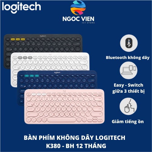 Bàn phím Bluetooth Logitech K380 Multi-Device - Kết nối Bluetooth cùng lúc 3 thiết bị | Ngoc Vien Store
