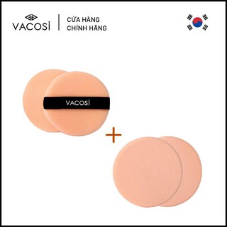 Combo 2 bịch bông phấn khô tròn nhỏ và bông ướt tròn nhỏ vacosi bp01, bp03