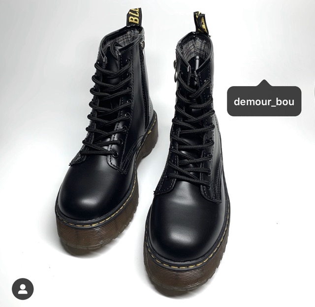 Giày Da Cao Cổ Đen/ Boots Đen đế 5 cm ( CÓ SẴN)