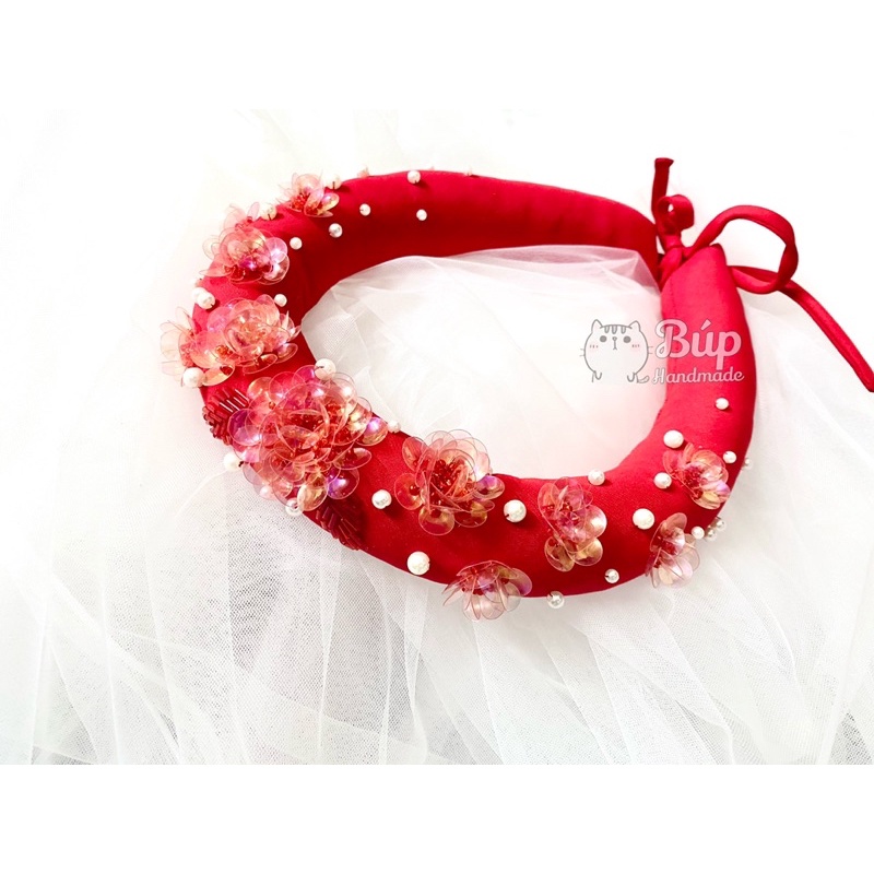 Mấn cô dâu đính hoa, phụ kiện cưới