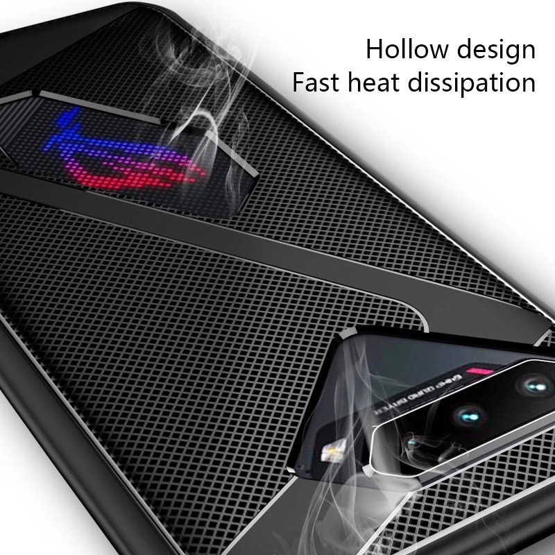 Ốp lưng Rog phone 5 / 5s / 5 Pro / Phone 6 / Phone 7 chống sốc kiểu dáng Gaming tản nhiệt cao cấp
