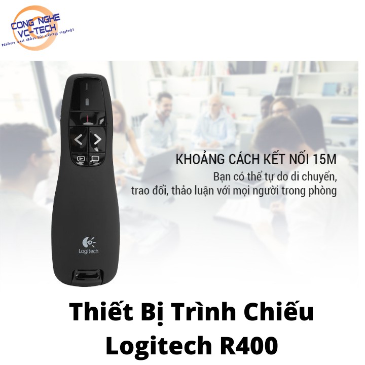 {BÚT TRÌNH CHIẾU}Thiết Bị Trình Chiếu Logitech R400-Bảo hành 6 tháng 1 ĐỔI 1(TẶNG LÓT CHUỘT)