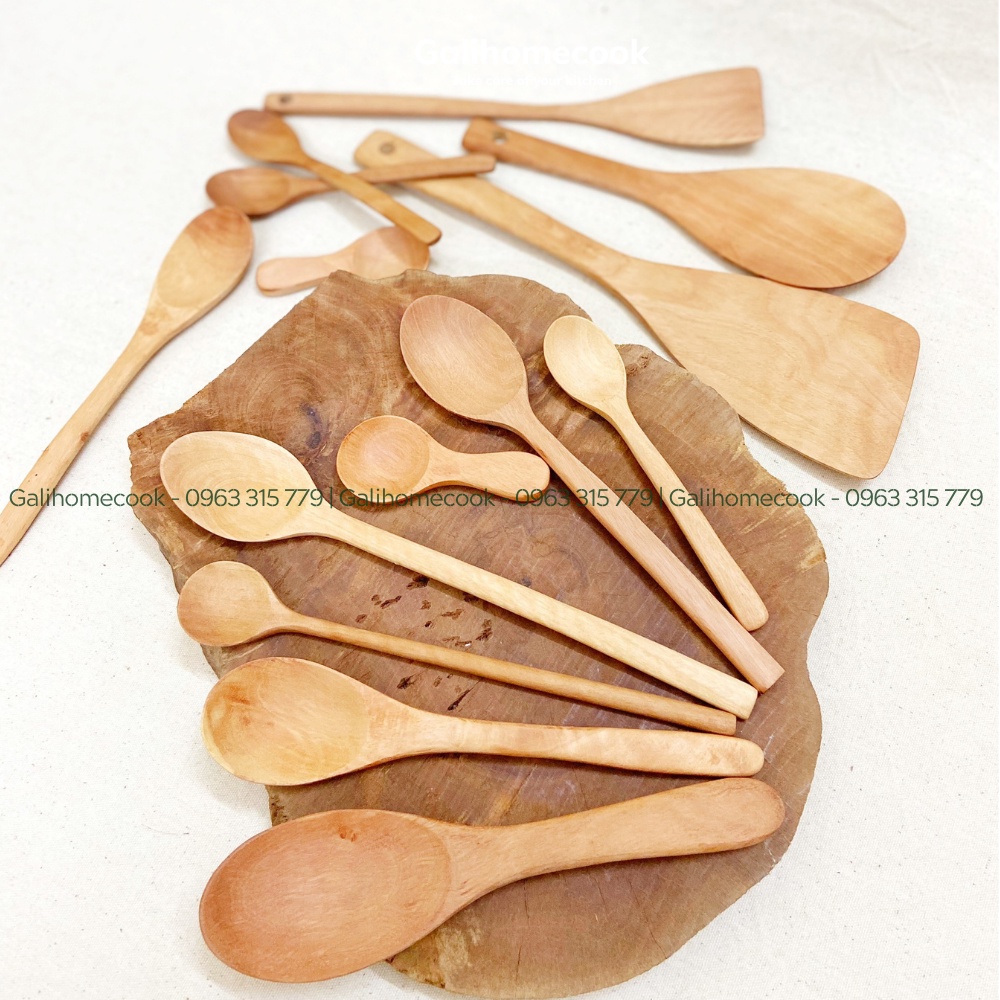 [Mã LIFE20KALL giảm 10% đơn 50K] [VIDEO QUAY THẬT] Thìa gỗ nhãn mộc xuất Nhật | Longan wood Spoon Galihomecook TGN