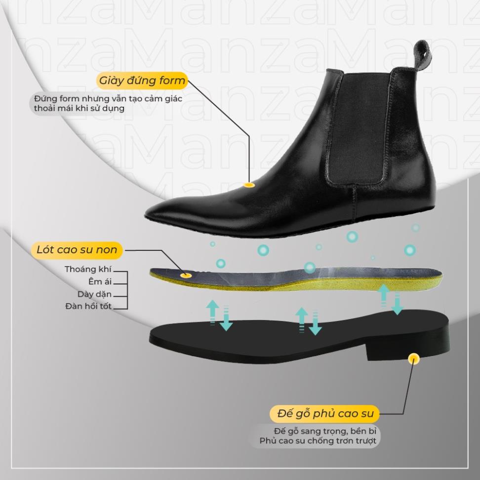 🌻 Giày tây nam chelsea boot từ da bò tấm cao cấp độn đế tăng chiều cao Chelsea boot nam G2 kiểu giày công sở đứng font