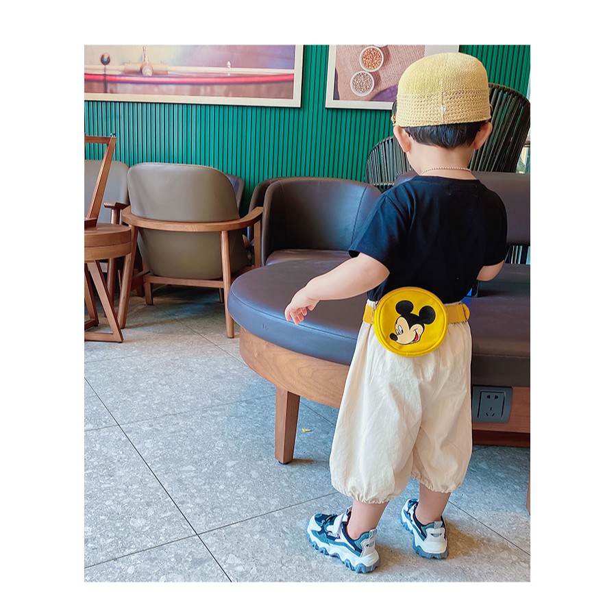 Túi đeo chéo Mickey Vải Canvas Loại cao cấp ❤️đeo hông mini siêu dễ thương cho mẹ và bé