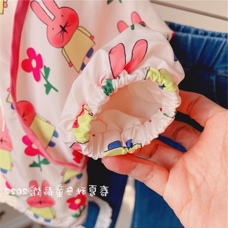 Áo Khoác Có Nón In Họa Tiết Thỏ Hoạt Hình Dễ Thương Phong Cách Nhật Bản Hàn Quốc Thời Trang Xuân Thu Cho Bé Gái