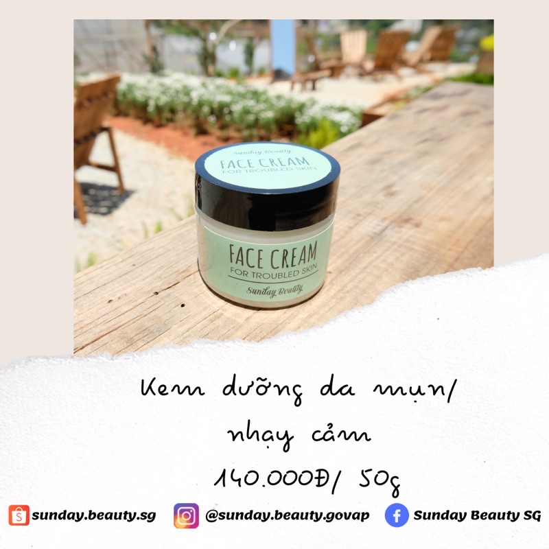 Kem dưỡng da mụn/da nhạy cảm handmade