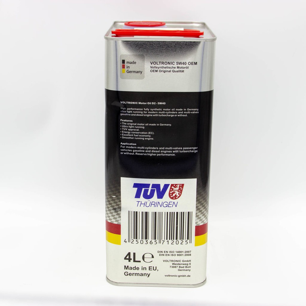 Nhớt Voltronic từ Đức 5W-40 OEM Fully Synthetic Motor Oil 4 lít chamsocxestore