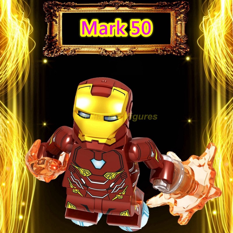 Bộ đồ chơi khối lắ́p ráp Lego mô hình nhân vật Iron Man Mark 50 Marvel Punisher War Machine Avengers độc đáo