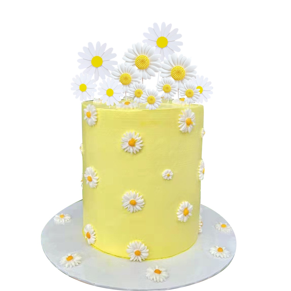 1 Bộ Que Cắm Bánh Kem Trang Trí Nhiều Kích Cỡ Hình Hoa Cúc Bằng Nhựa Cho Tiệc Sinh Nhật Bé Gái
