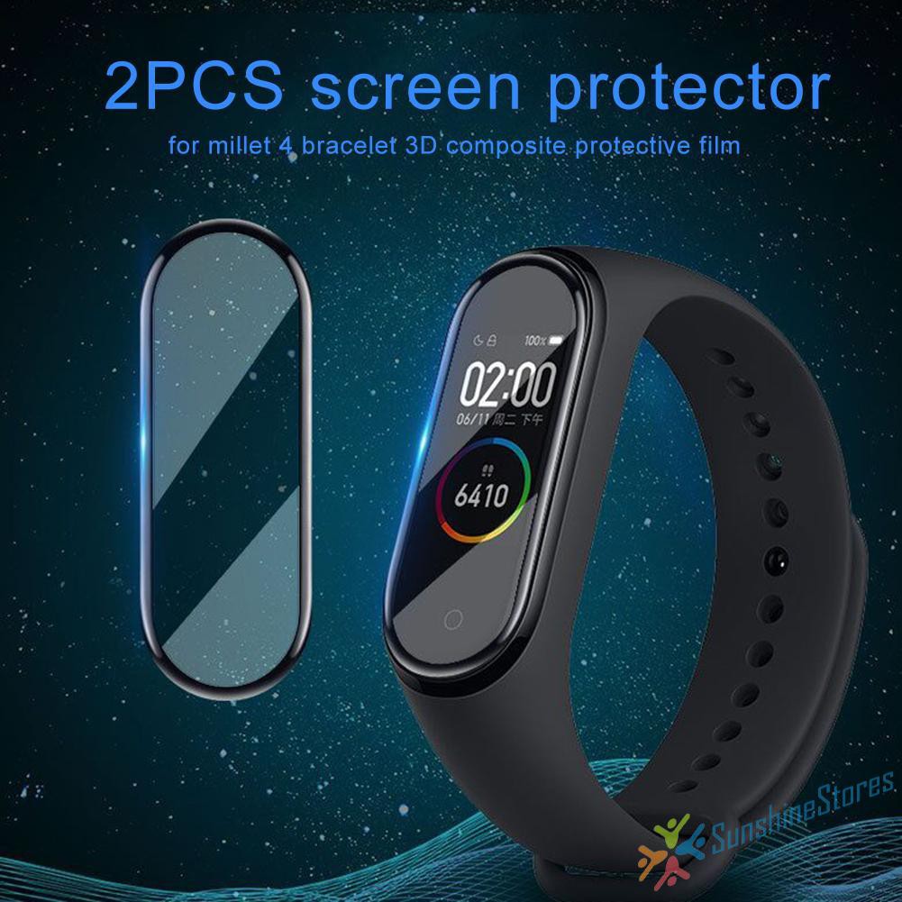 Set 2 Miếng Dán Màn Hình 3d Cho Đồng Hồ Thông Minh Xiaomi Mi Band 4