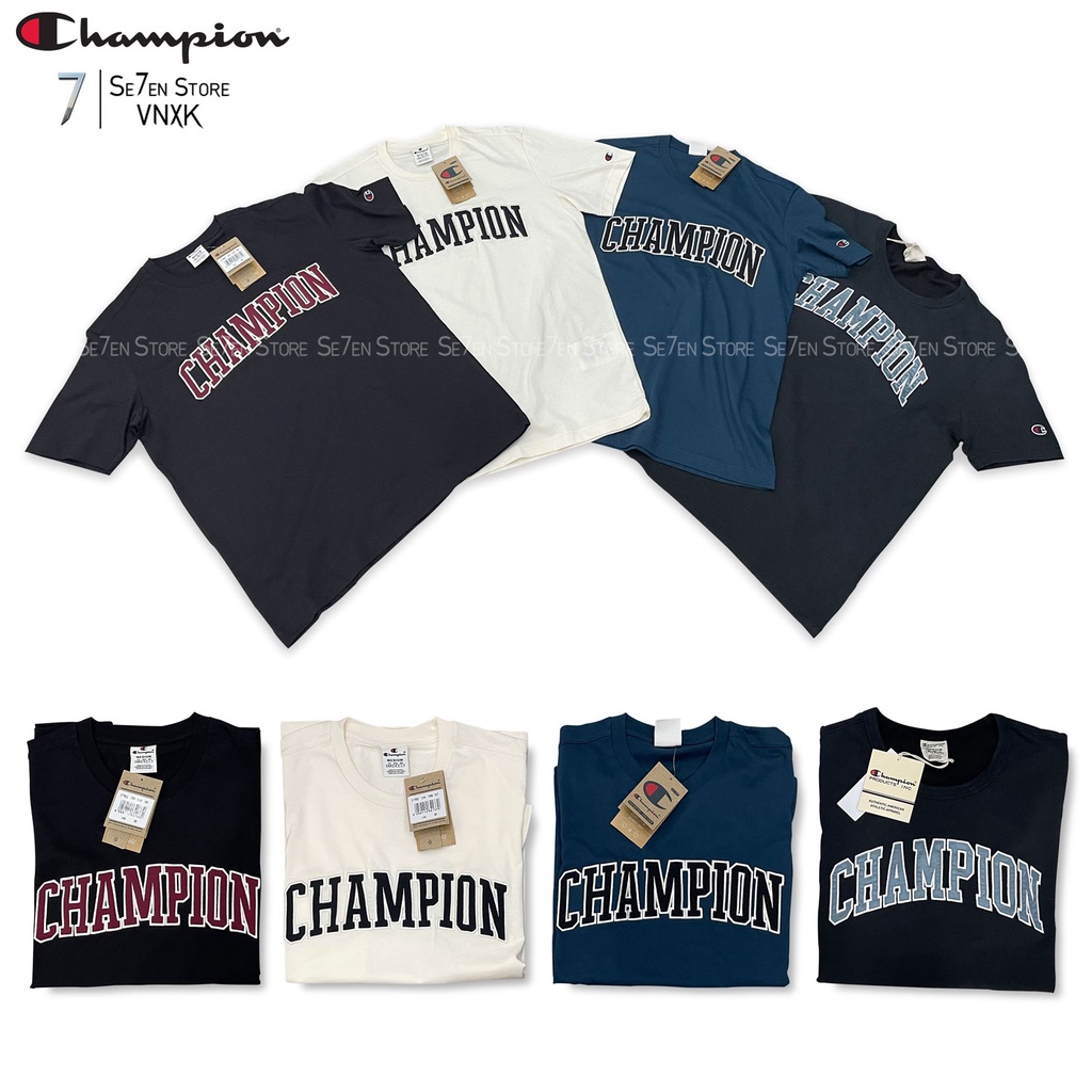 Áo thun tay ngắn Champion, Tee Champion cho Nam form rộng thêu Logo Champion - Fulltag