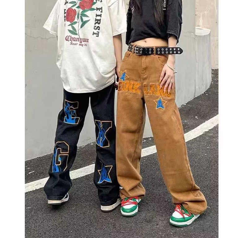 quần jean ống rộng đồ đôi thời trang quần jean nam cao cấp phong cách Hàn Quốcquần jean nữ chất đũi cao cấp quần baggy jean trẻ tuổi retro quần jean nam ống đứng