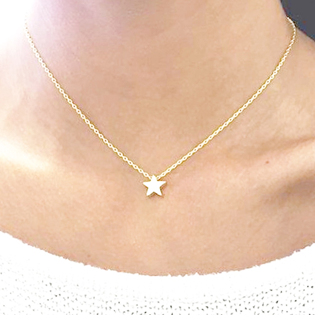 Dây Chuyền Choker Mặt Hình Ngôi Sao Nhỏ Đơn Giản Dành Cho Nữ