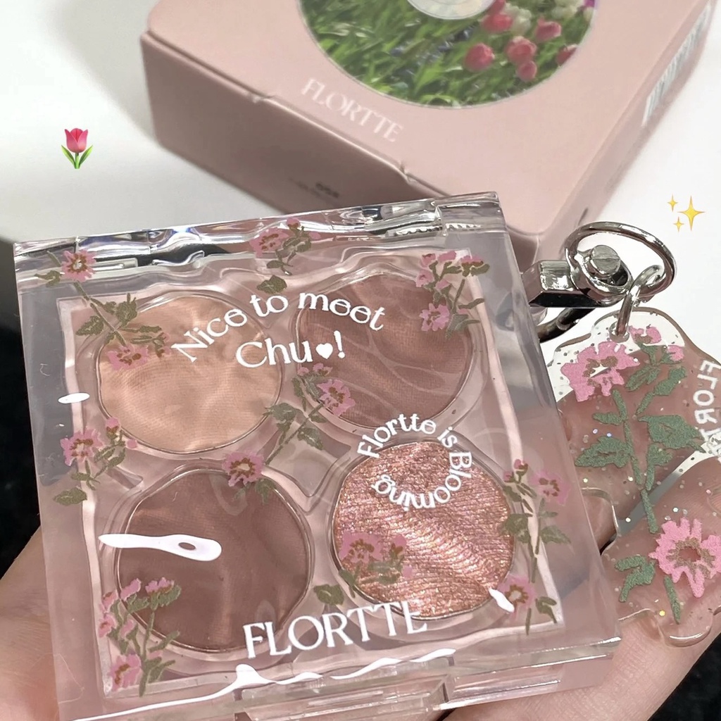 Bảng Phấn Mắt Nice To Meet Chu 4 Màu Sắc Hiệu Ứng Lì / Ánh Nhũ Chống Nhòe Bền Màu Dài Lâu