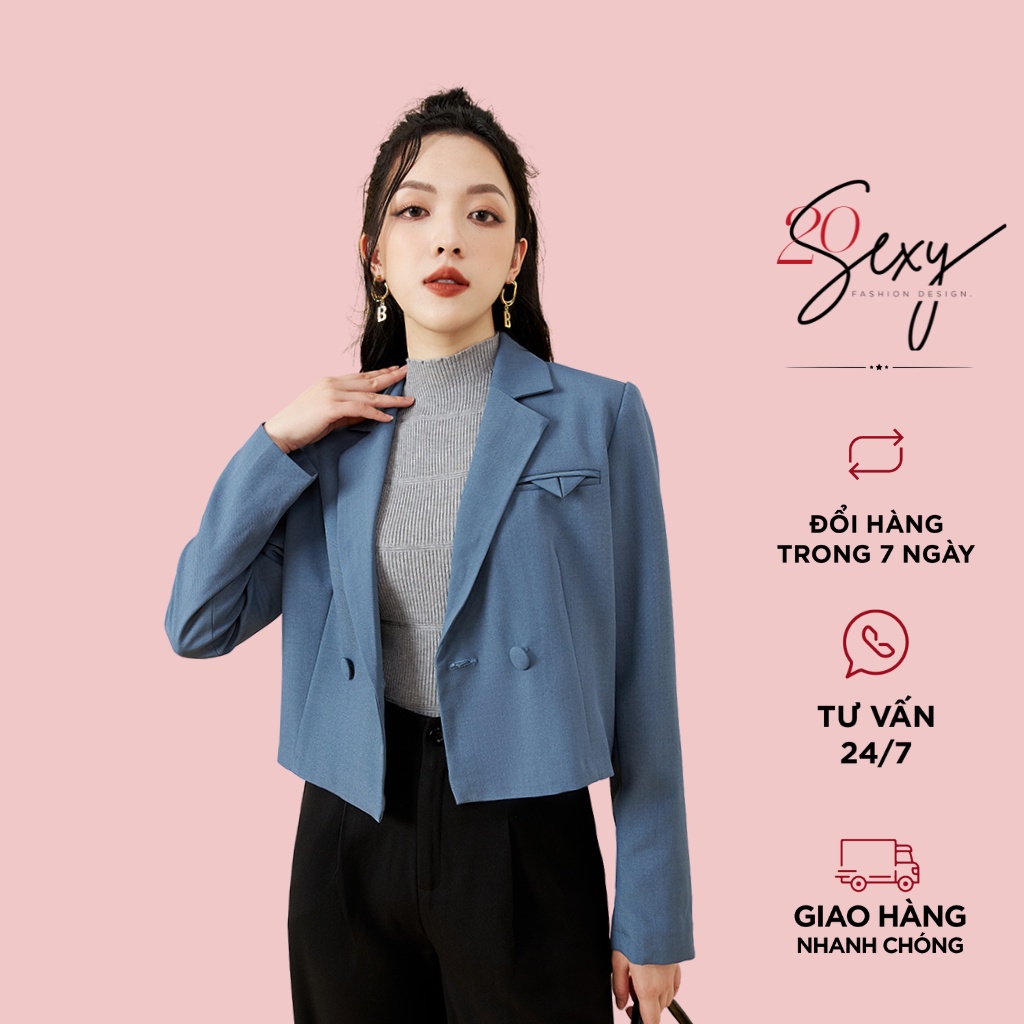 Áo vest nữ dài tay dáng ngắn 20Sexy by 20AGAIN, thiết kế thanh lịch, trẻ trung, chất liệu tuýt si cao cấp VBA1825