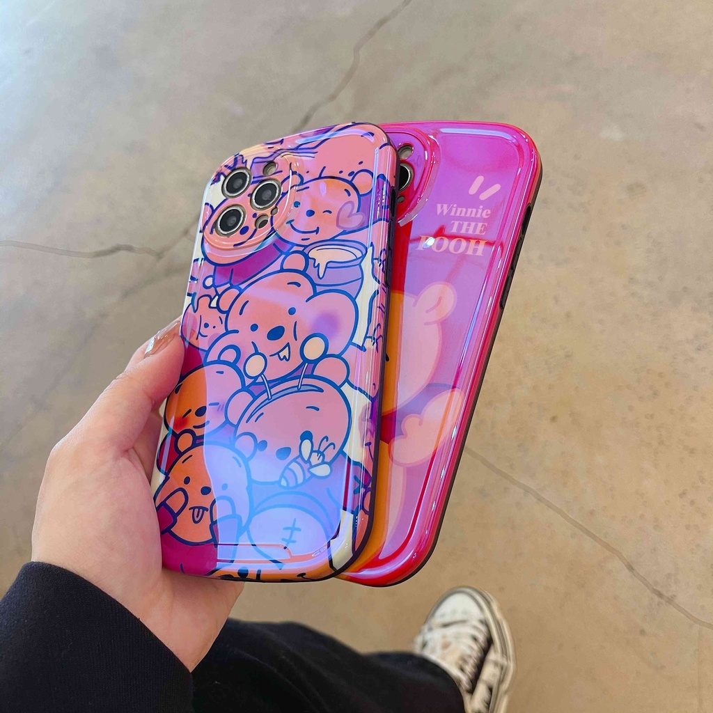 Ốp Điện Thoại IMD Hình Gấu Winnie Cho IPhone 13Pro Max Xr 11 12 Pro Max