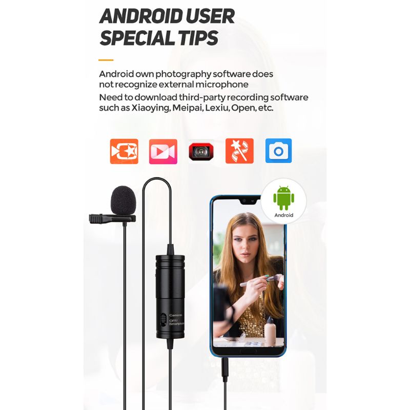 Micro Chống Ồn Giắc Cắm 3.5 Aux Cho Điện Thoại / Máy Ảnh