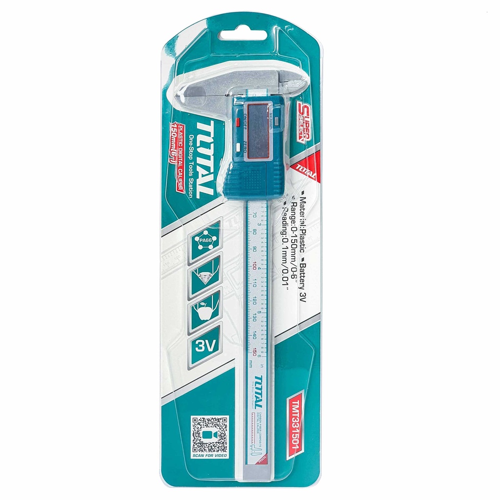 Thước kẹp điện tử thân nhựa 150mm Total TMT331501