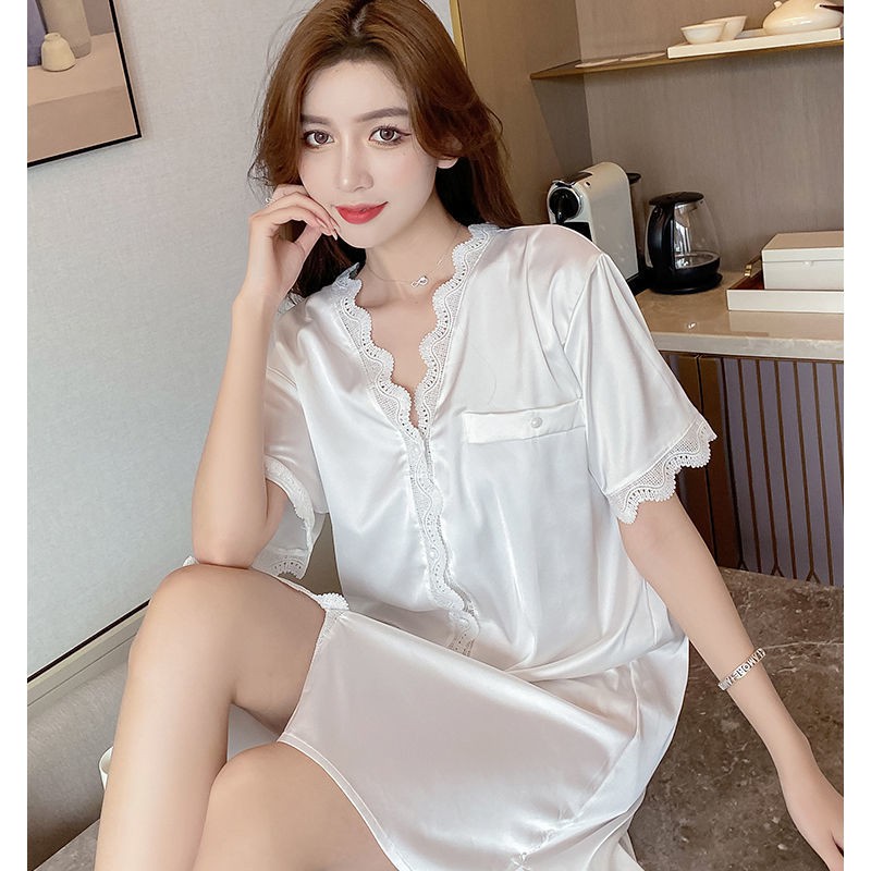 đồ ngủ Lụa Lạnh Mỏng Dáng Dài 2021 Thời Trang Xuân Hè Quyến Rũ Cho Nữ # 646 | BigBuy360 - bigbuy360.vn