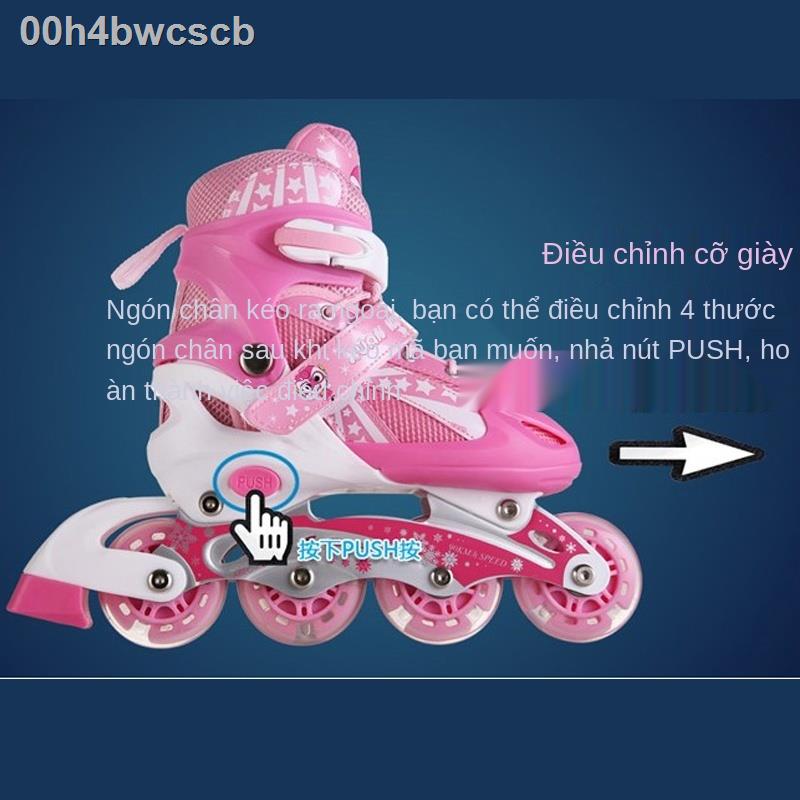 ( rẻ mà chất lượng)00h4bwcscbLushi giày trượt patin trẻ em trọn bộ 3-7-12-15 tuổi có thể điều chỉnh cho nam và nữ