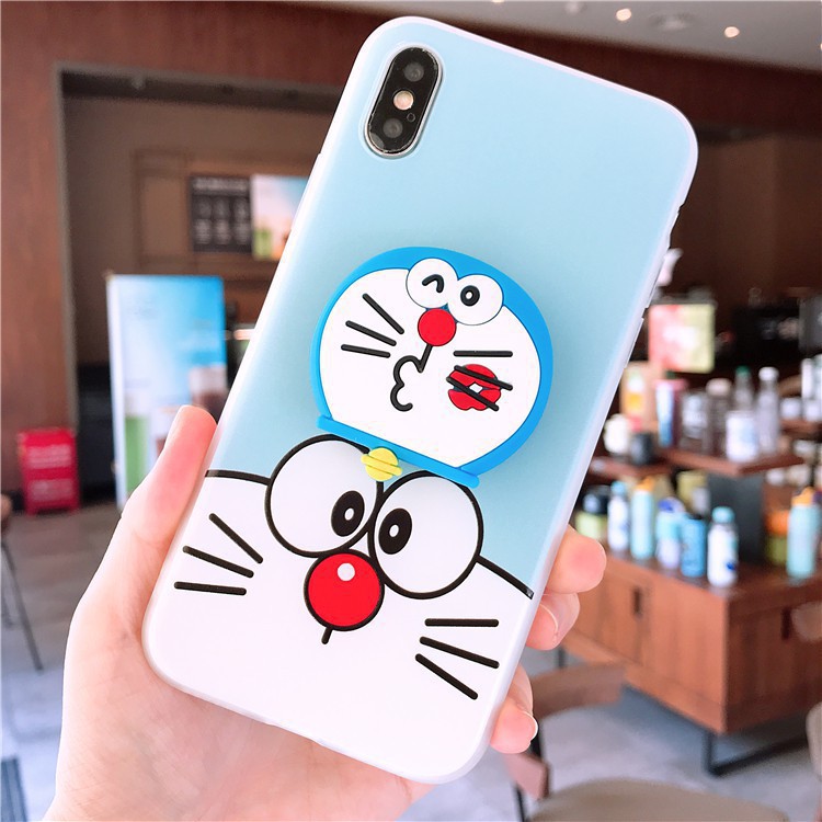 SALE SẬP SÀN - Ốp Lưng Iphone Doremon Dễ Thương - Cho Iphone  6 6s 6Plus 6sPlus 7Plus 8Plus X - (Tặng kèm giá đỡ)