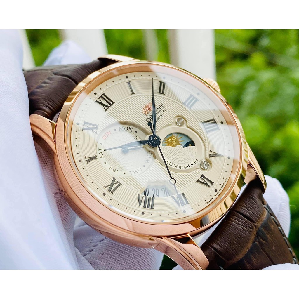 Đồng hồ nam chính hãng Orient Sun and Moon Gen 3  SAK00001Y - Máy cơ tự động - Kính Sapphire - Made In Japan