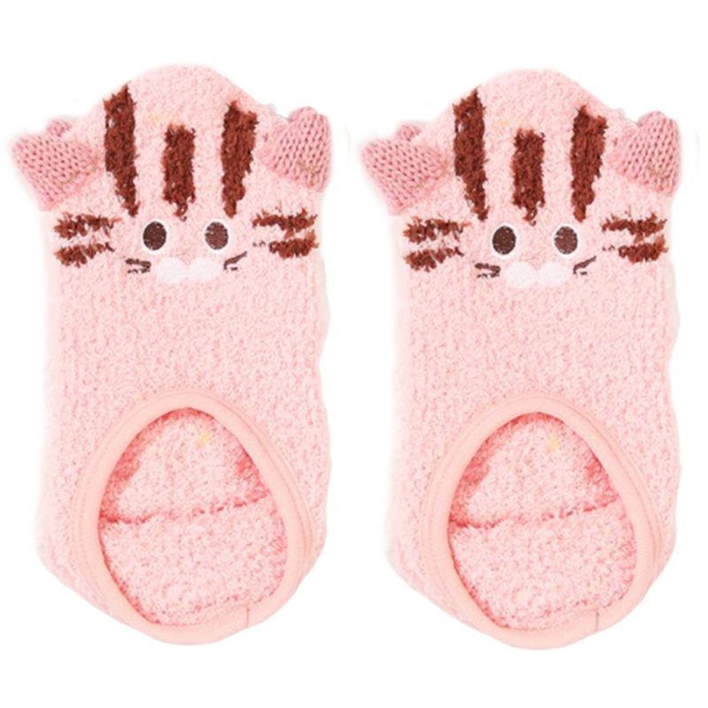 Tất Nhung Cổ Thấp Chống Trượt Thêu Họa Tiết Động Vật Hoạt Hình Xinh Xắn Theo Phong Cách Mùa Đông Dành Cho Nữ