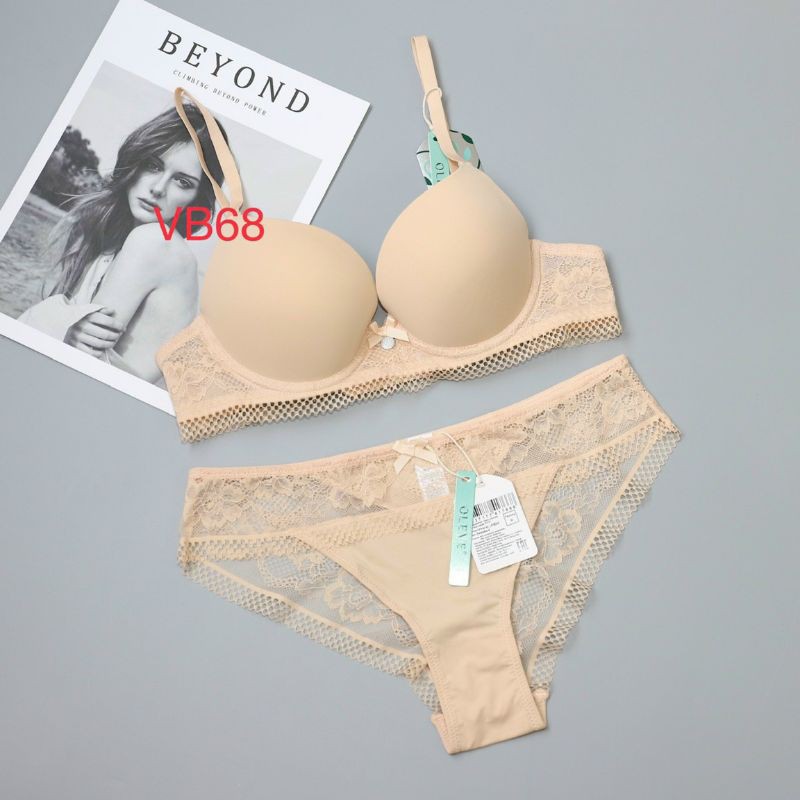 Bộ lót quả trơn phối quần hoa - hàng cao cấp | BigBuy360 - bigbuy360.vn