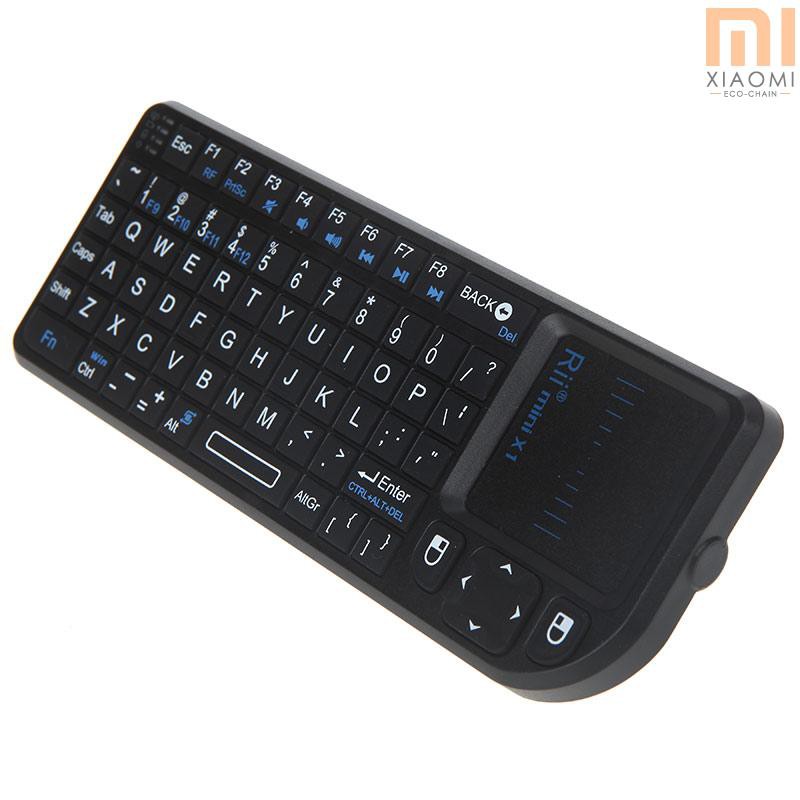 【shine】Rii® mini X1 Handheld 2.4G Wireless Keyboard Touchpad Mouse for PC Notebook Smart TV Black